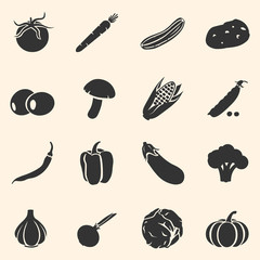 Vector Set of Vegetables Icons
