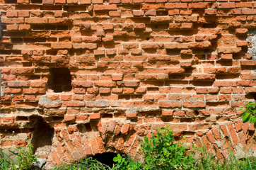 old crumbling brick wall