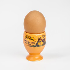 Romanian egg cup with boiled egg