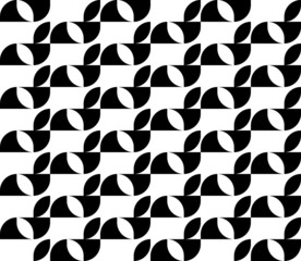 Black and white geometric seamless pattern, abstract background.