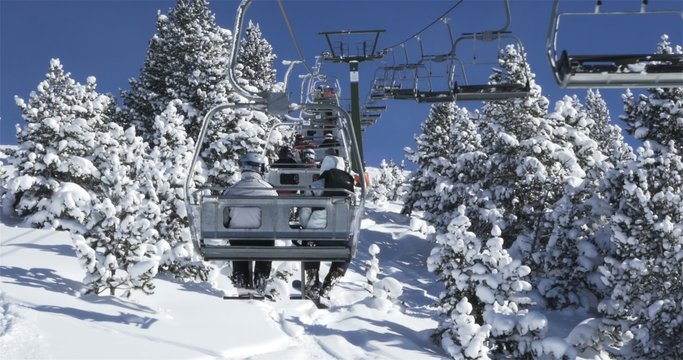 Ski lift in the trees