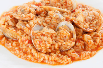 Delicious rice dish with clams