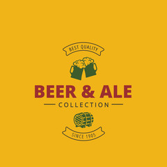 Logo Beer Ale Retro Vintage Label design vector Hipster