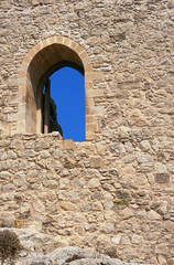 The gate of the medieval fortress of the Knights in Rhodes.
