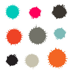 Splashes - Blots Stains Vector Set Isolated on White