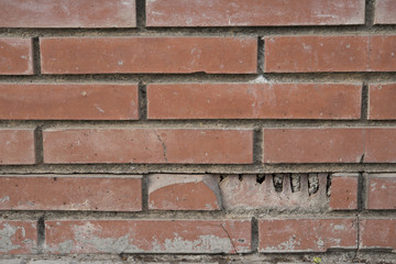 Brick wall pattern texture background in light beige tone
