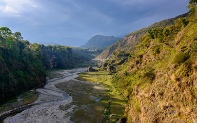 Fototapeta na wymiar The Bhalam river in Pokhara