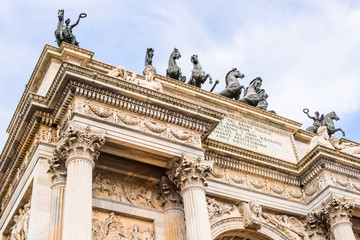Fototapeta na wymiar Arco della pace Milano - Arch of peace Milan