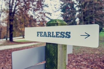 Sign Post Showing Direction to Fearlessness