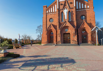 Catholic Cathedral on the Pastavy town. - obrazy, fototapety, plakaty