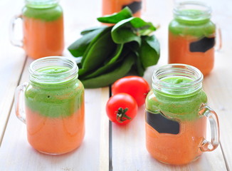 Healthy vegetable smoothie and juice