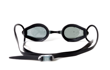 Goggles for swimming with water drops