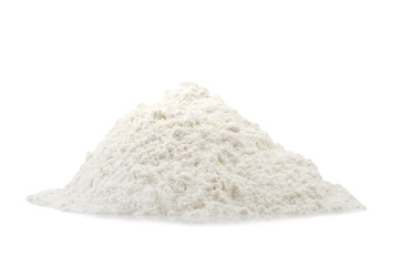 Fototapeta na wymiar a pound of flour close up on the white