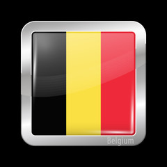 Flag of Belgium. Metal Icons