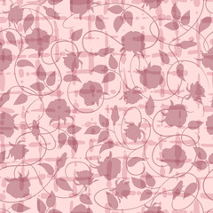 Vector seamless pattern with roses.