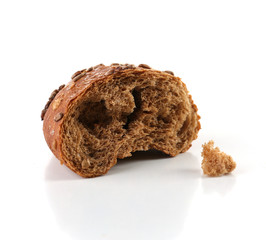 Piece of bread isolated on white