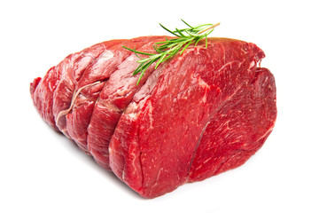 	red huge meat on white