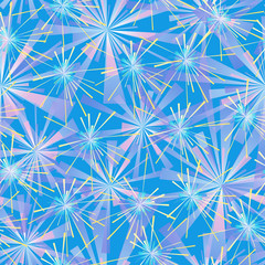 Colorful flash on a blue background.