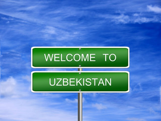 Uzbekistan Welcome Travel Sign