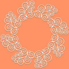 vector white doodle pattern of spirals, swirls and flowers