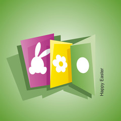Easter abstract symbol cards green background