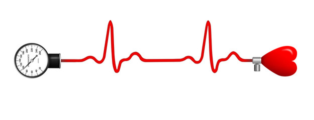 ECG, stethoscope and shape of heart - 80485900
