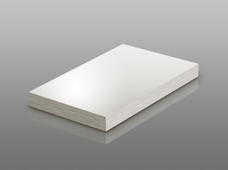 Empty business card template isolated on reflective background