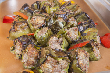 Stuffed pepper at a restaurant buffet