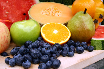 Naklejka na ściany i meble fresh healthy fruit platter