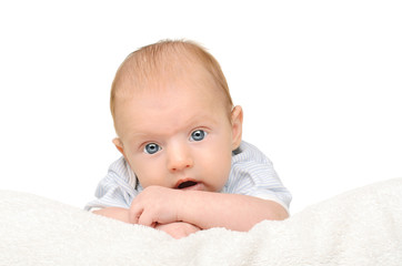little baby on white background
