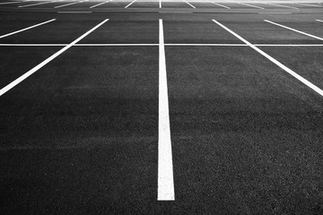 Arrow signs as road markings on a street