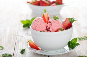 Ice Cream with strawberry