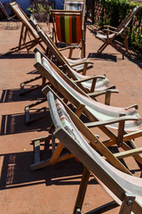 chairs in terrace at sun