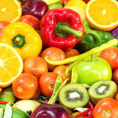 Group of Fruits and vegetables for healthy