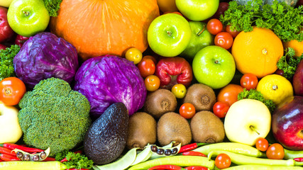 Group of Fruits and vegetables organics
