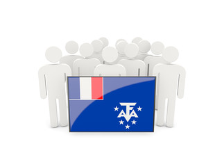 People with flag of french southern territories