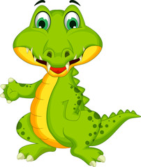 crocodile cartoon posing