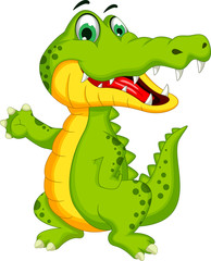 crocodile cartoon posing - 80493111