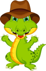 crocodile cartoon posing