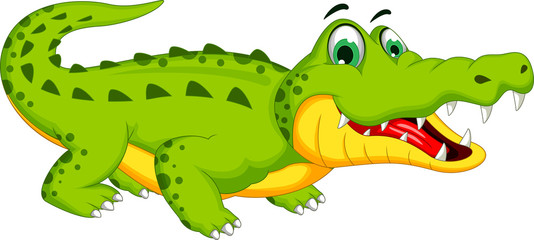 crocodile cartoon posing - obrazy, fototapety, plakaty