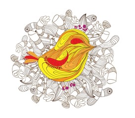 Obraz premium bird doodle art