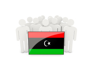 People with flag of libya