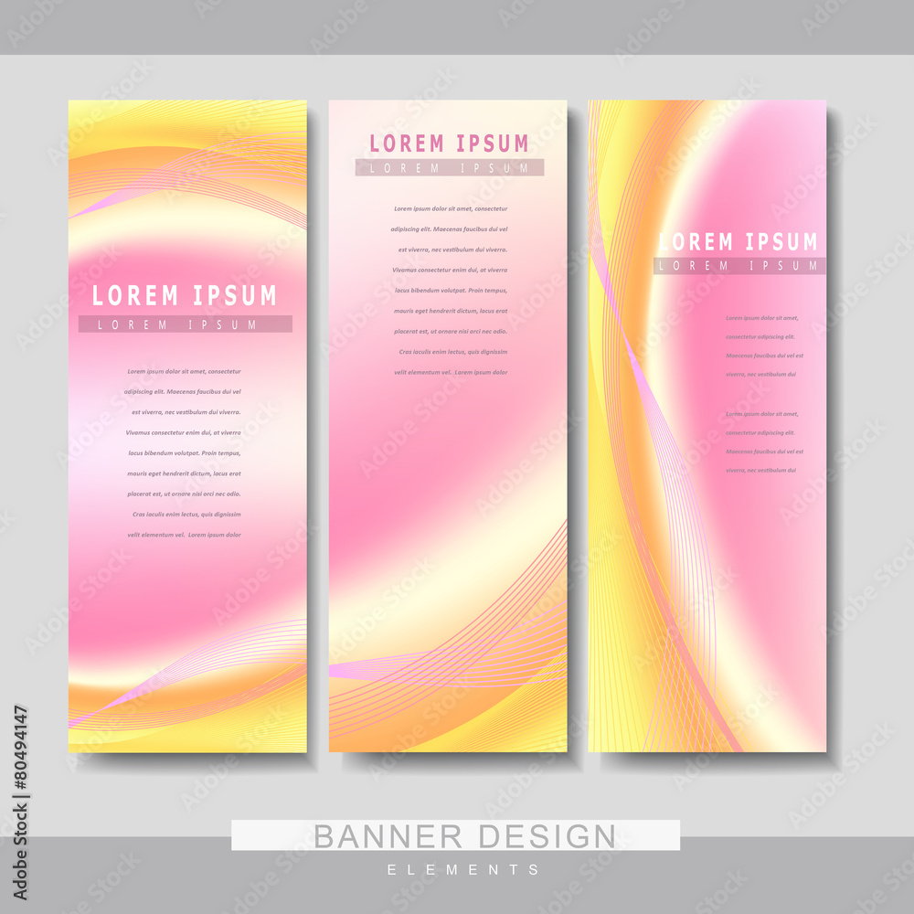 Canvas Prints abstract banner template set design