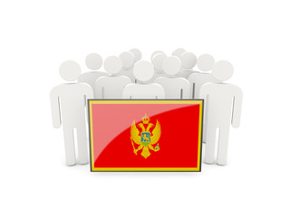 People with flag of montenegro