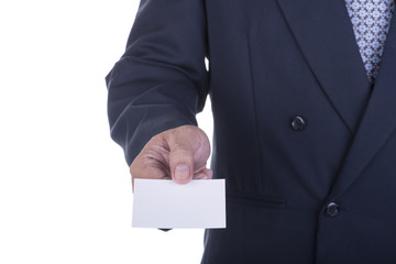 Businessman offer blank business card