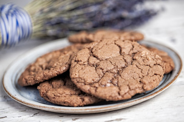 Plate of chocolate cookies