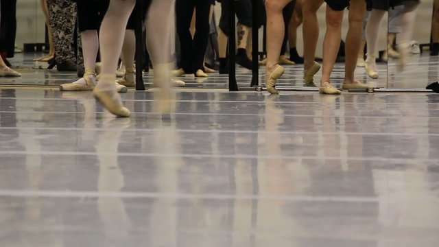 ballet dancers practice, legs and feet