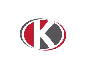 K oval letter logo template