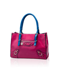 Pink leather handbag