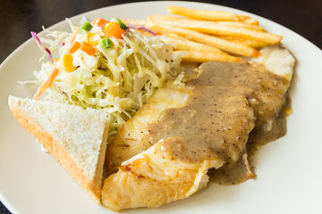 Dolly Fish Steak with Black Pepper Sauce
